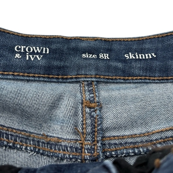 crown & Ivy Size 8R Indigo Skinny Jeans - Picture 4 of 7